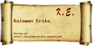 Kelemen Erika névjegykártya